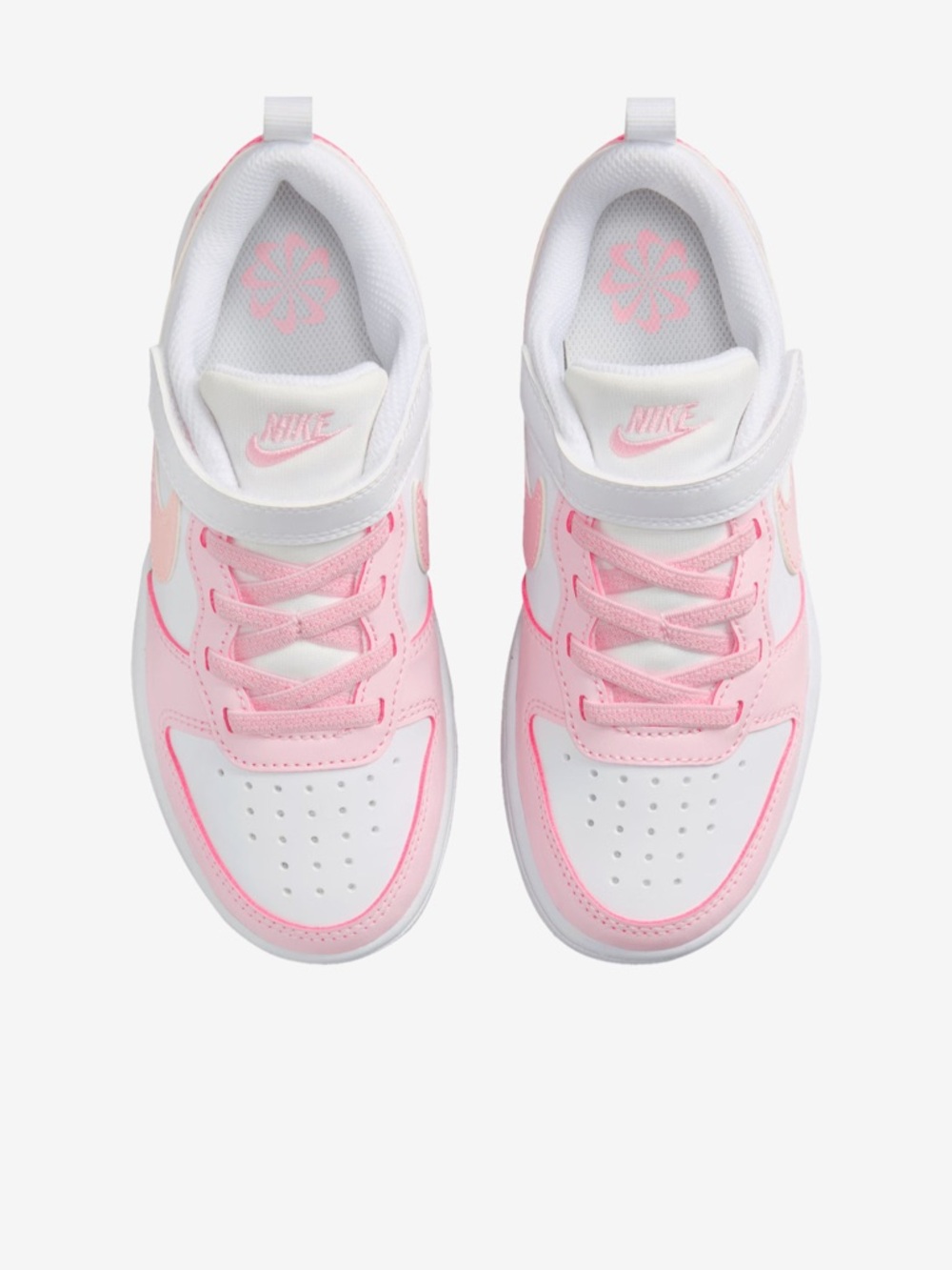 NWT Nike Court Borough Pink Foam White Sz 1Y Girls Low PE Run Sneakers Fit 1.5Y - Picture 2 of 11